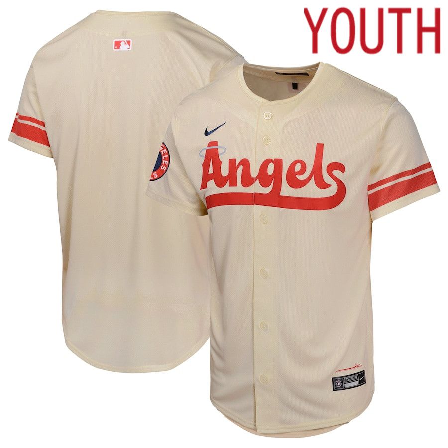 Youth Los Angeles Angels Nike Cream City Connect Limited MLB Jersey->customized mlb jersey->Custom Jersey